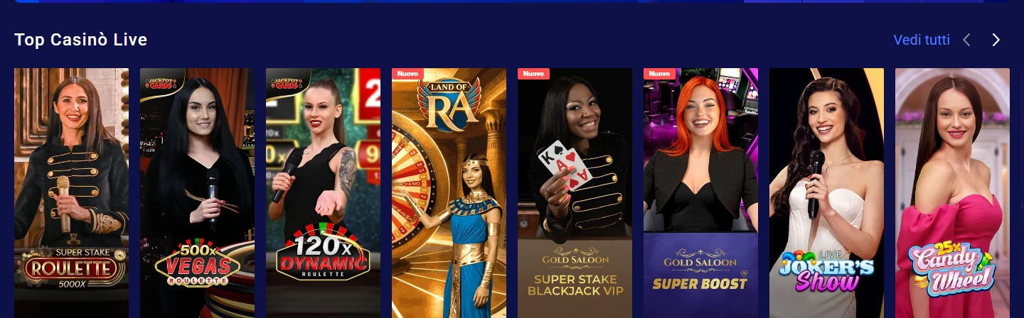 Frumzi live casino giochi